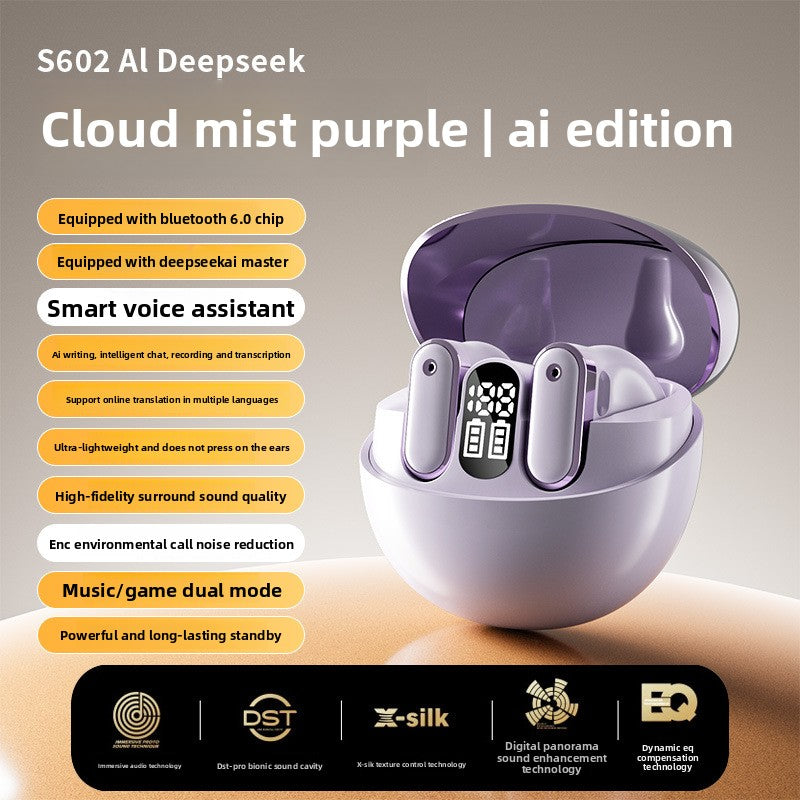 Fone de Ouvido Bluetooth Sem Fio Deepseek com Tradução por IA
